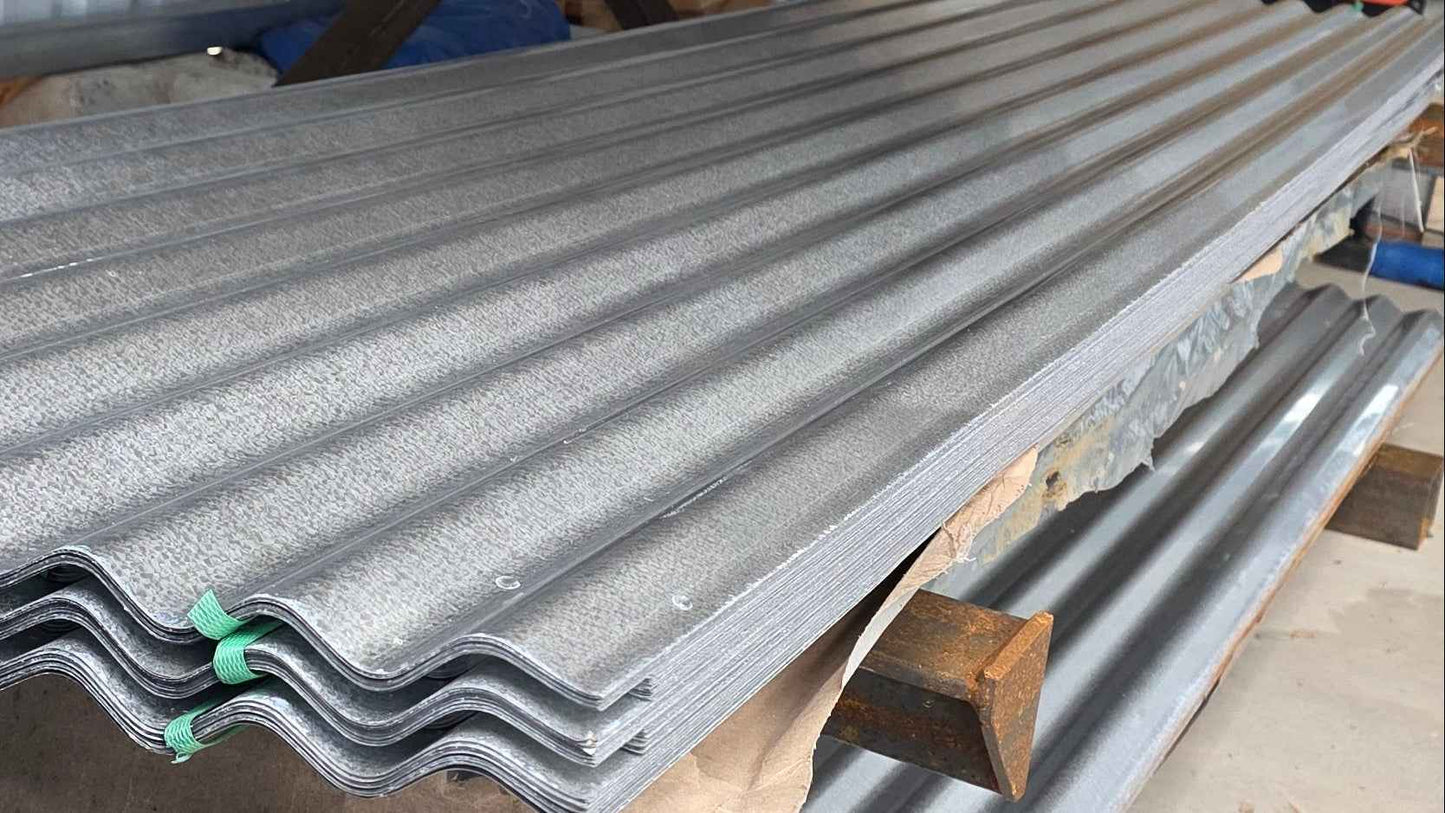 29-Gauge Corrugated Galvanized Aluminum-Zinc Steel Panels - Local Pickup Only