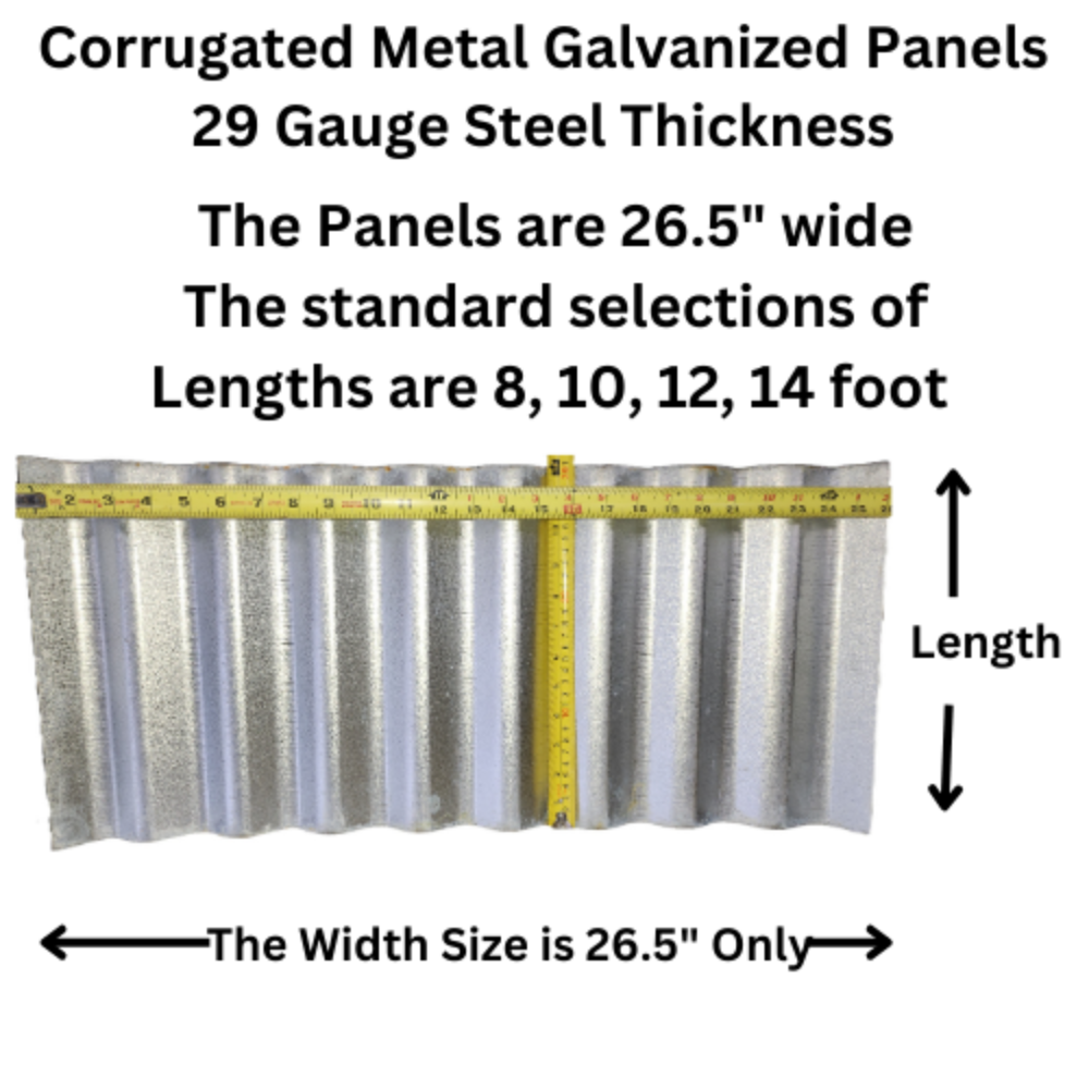 29-Gauge Corrugated Galvanized Aluminum-Zinc Steel Panels - Local Pickup Only