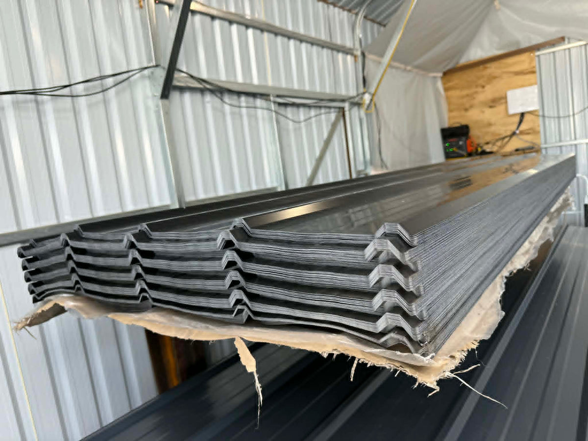 Black Ribbed Metal Roofing