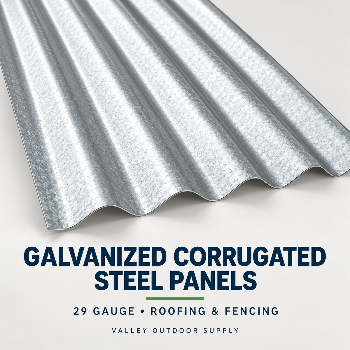 Corrugated Steel Panels Galvanized 29-Gauge – Aluminum-Zinc Coated – Local Pickup