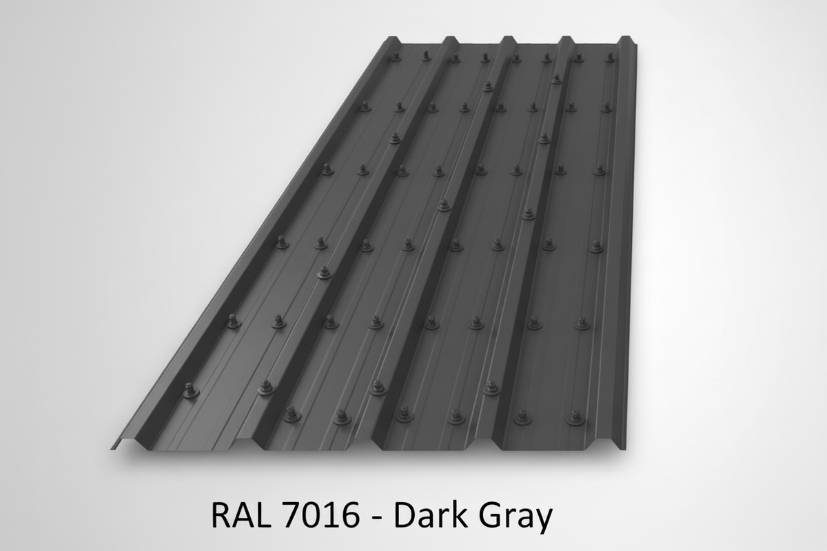 #12 TEK Roofing Screws – Color-Matched Black RAL 9005 and Dark Gray RAL 7016 – 50 mm