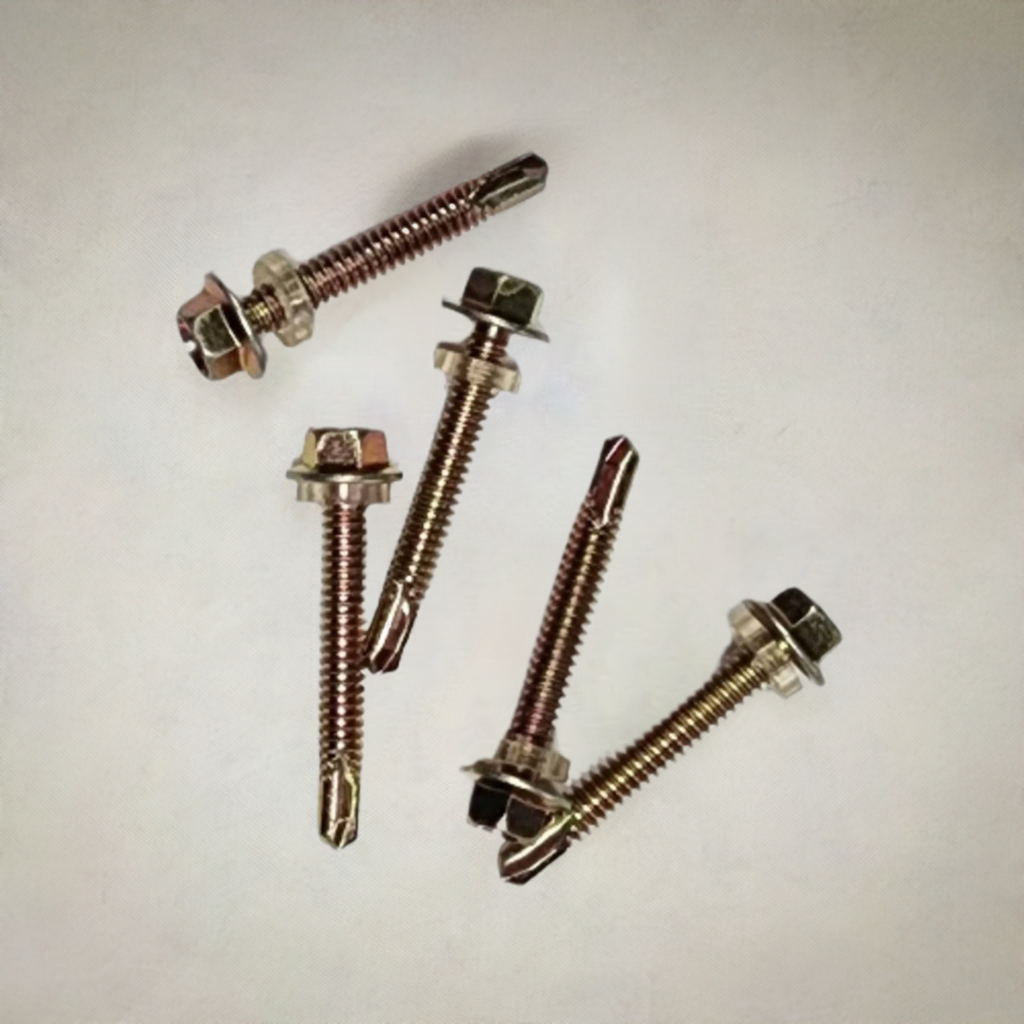 Self-Tapping Screws 1-1/4" Hex Head | Zinc Plated | Bulk Pack of 100