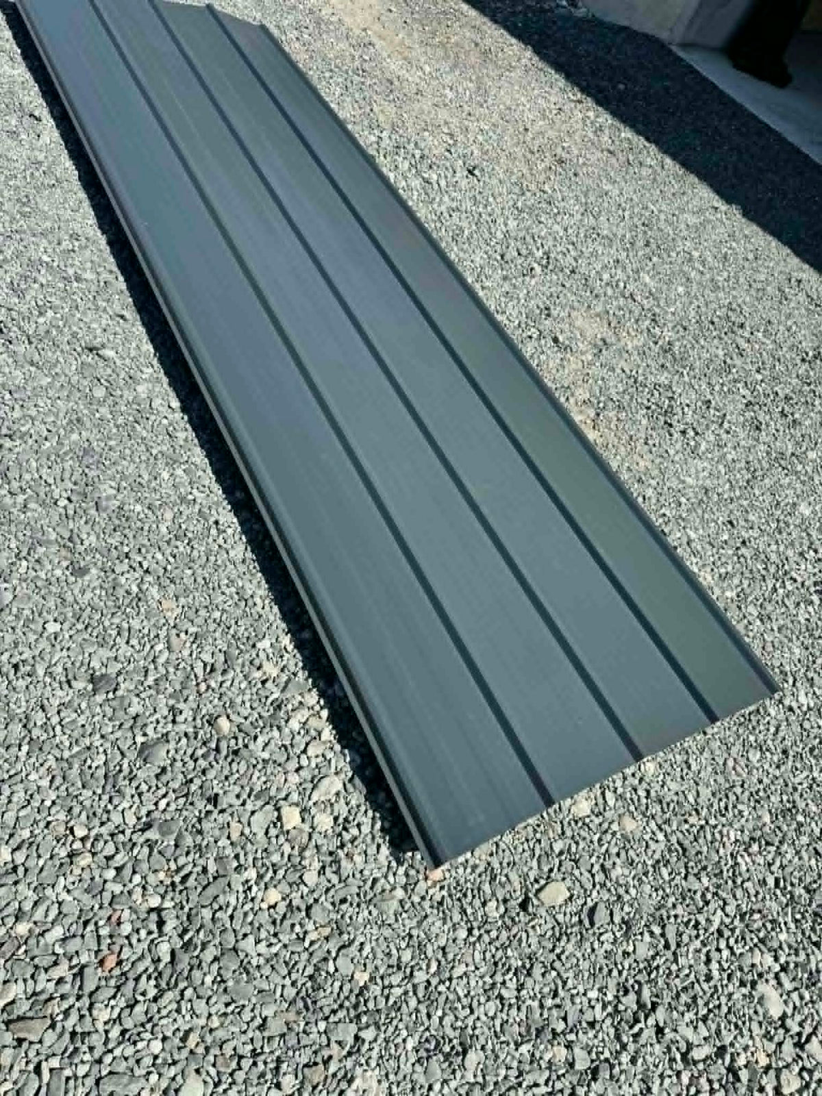 Grey Ribbed Metal Roofing