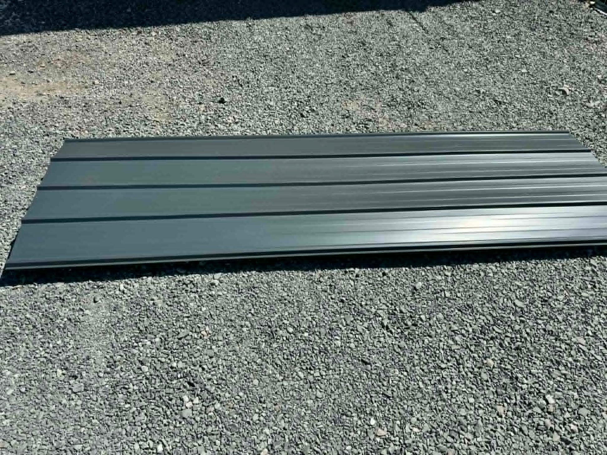 Grey Ribbed Metal Roofing