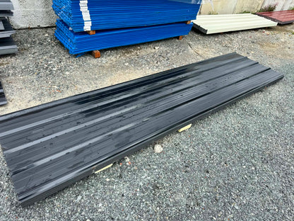 12FT x 3FT Black Metal Ribbed Roofing / Siding Panels, 26 Gauge