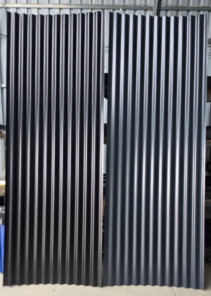 Black RAL 9005 - Corrugated 36" wide - painted both sides for fences 29Gauge