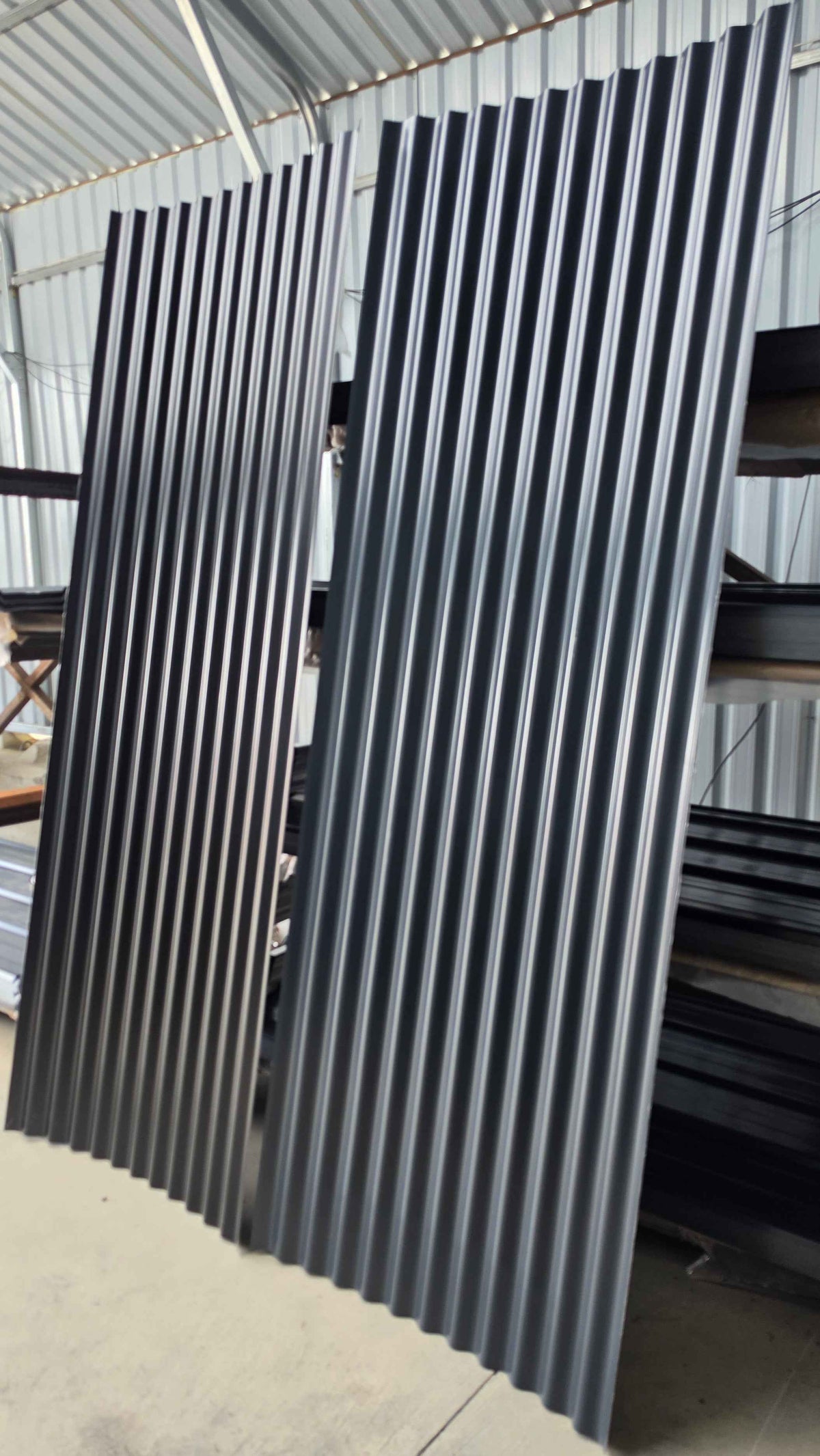 Black RAL 9005 - Corrugated 36" wide - painted both sides for fences 29Gauge