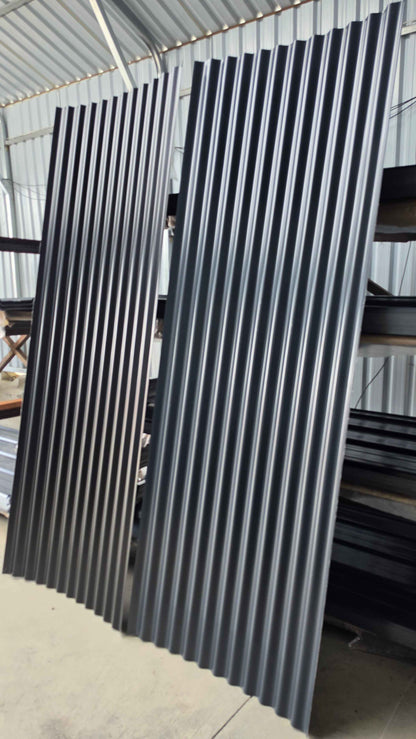 Black RAL 9005 - Corrugated 36" wide - painted both sides for fences 29Gauge
