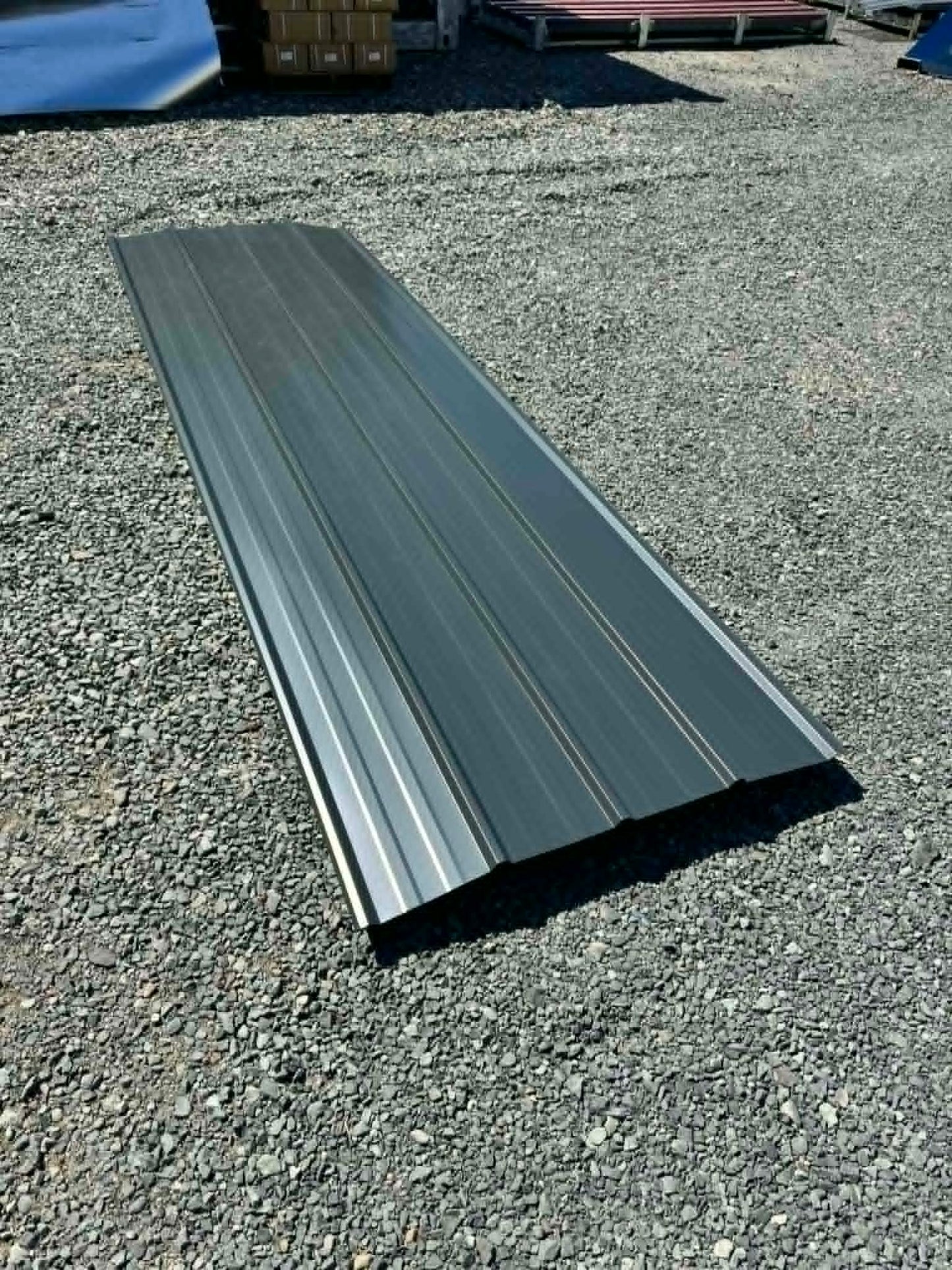 Grey Ribbed Metal Roofing