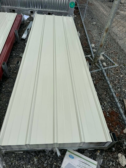 10FT x 3FT Cream Galvanized Metal Ribbed Roofing / Siding Panels, 26 Gauge