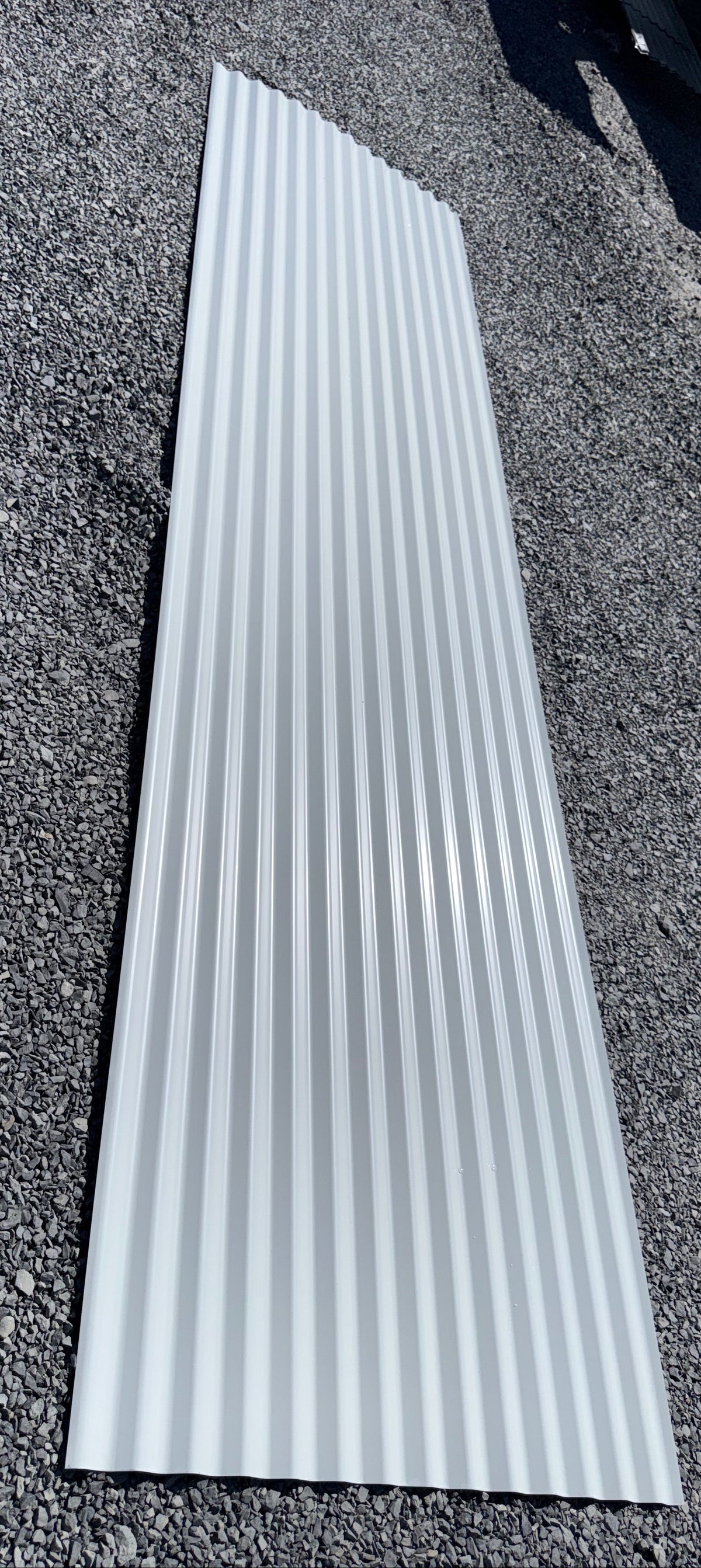 12 ft Lengths x 3 ft Wide White Corrugated Metal