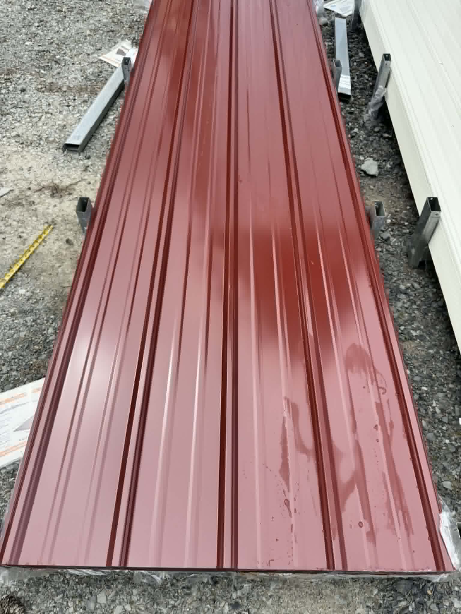 10FT x 3FT Red Galvanized Metal Ribbed Roofing / Siding Panels, 25 Gauge