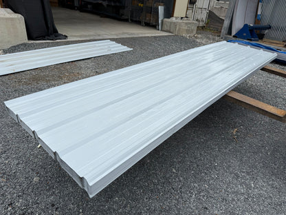 12FT x 3FT White Metal Ribbed Roofing / Siding Panels, 26 Gauge