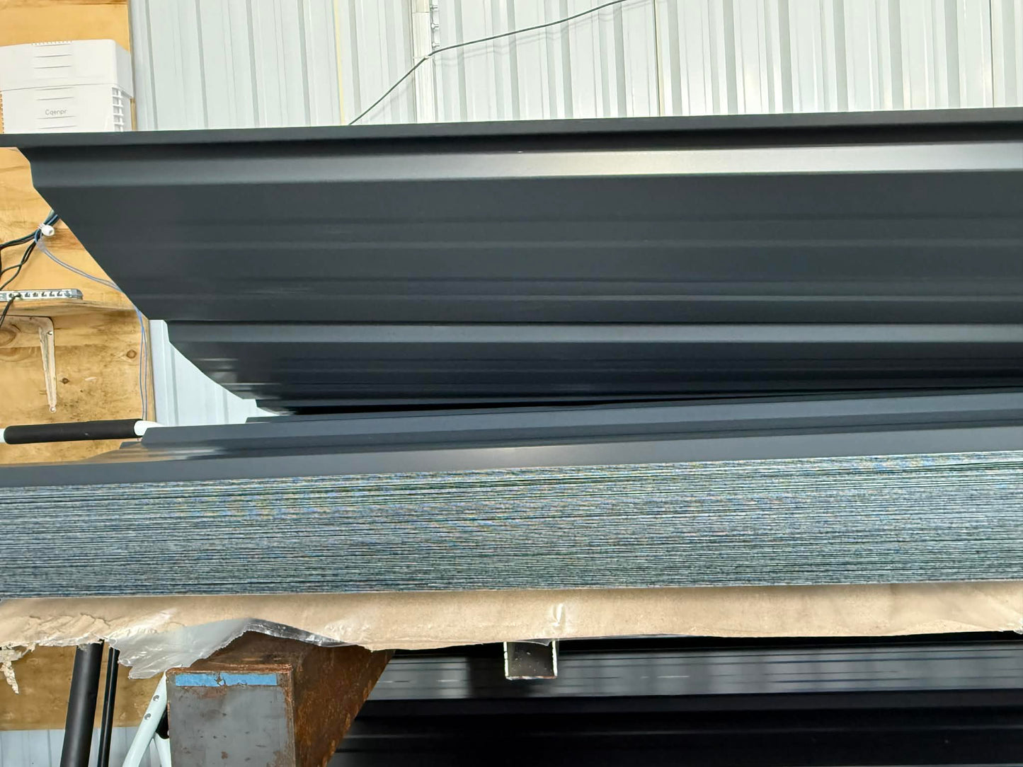 Grey Ribbed Metal Roofing
