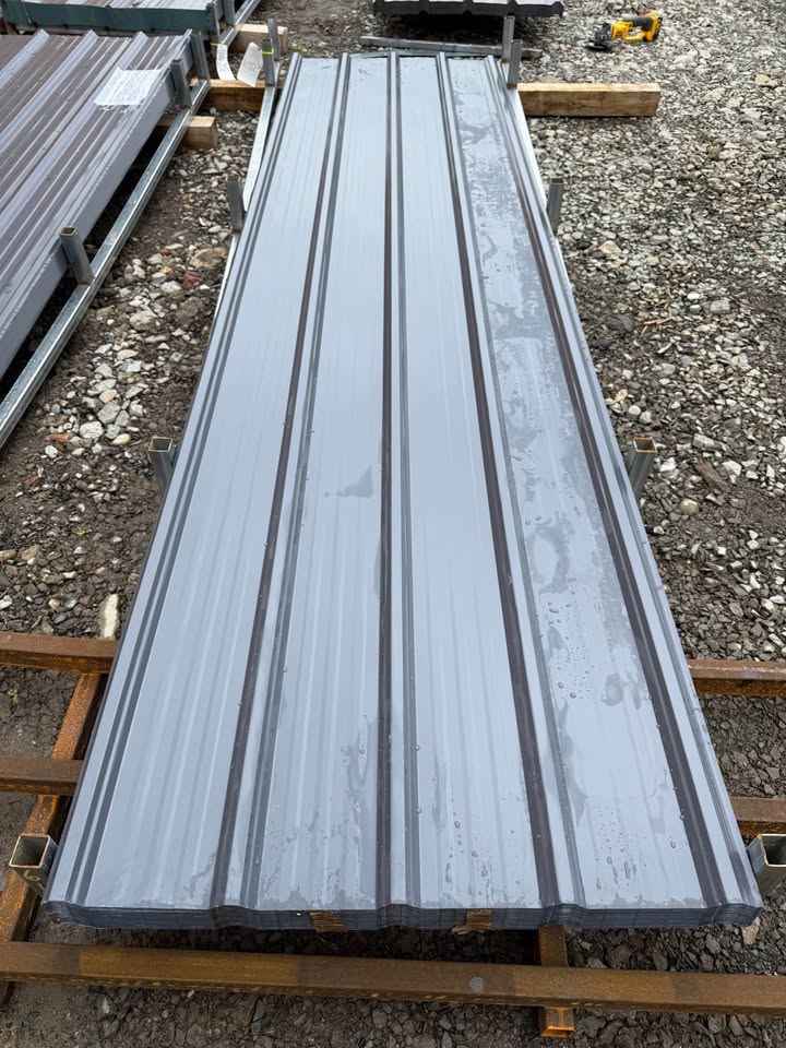 11.5FT x 3FT (actual 11ft 4in x 36in) Steel Color Metal Ribbed Roofing / Siding Panels, 26 Gauge