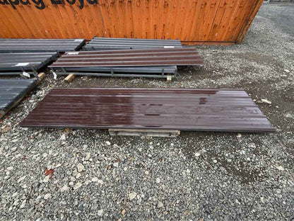12FT x 3FT Grey & Brown Metal Ribbed Roofing / Siding Panels, 26 Gauge