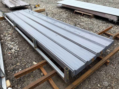 11.5FT x 3FT (actual 11ft 4in x 36in) Steel Color Metal Ribbed Roofing / Siding Panels, 26 Gauge