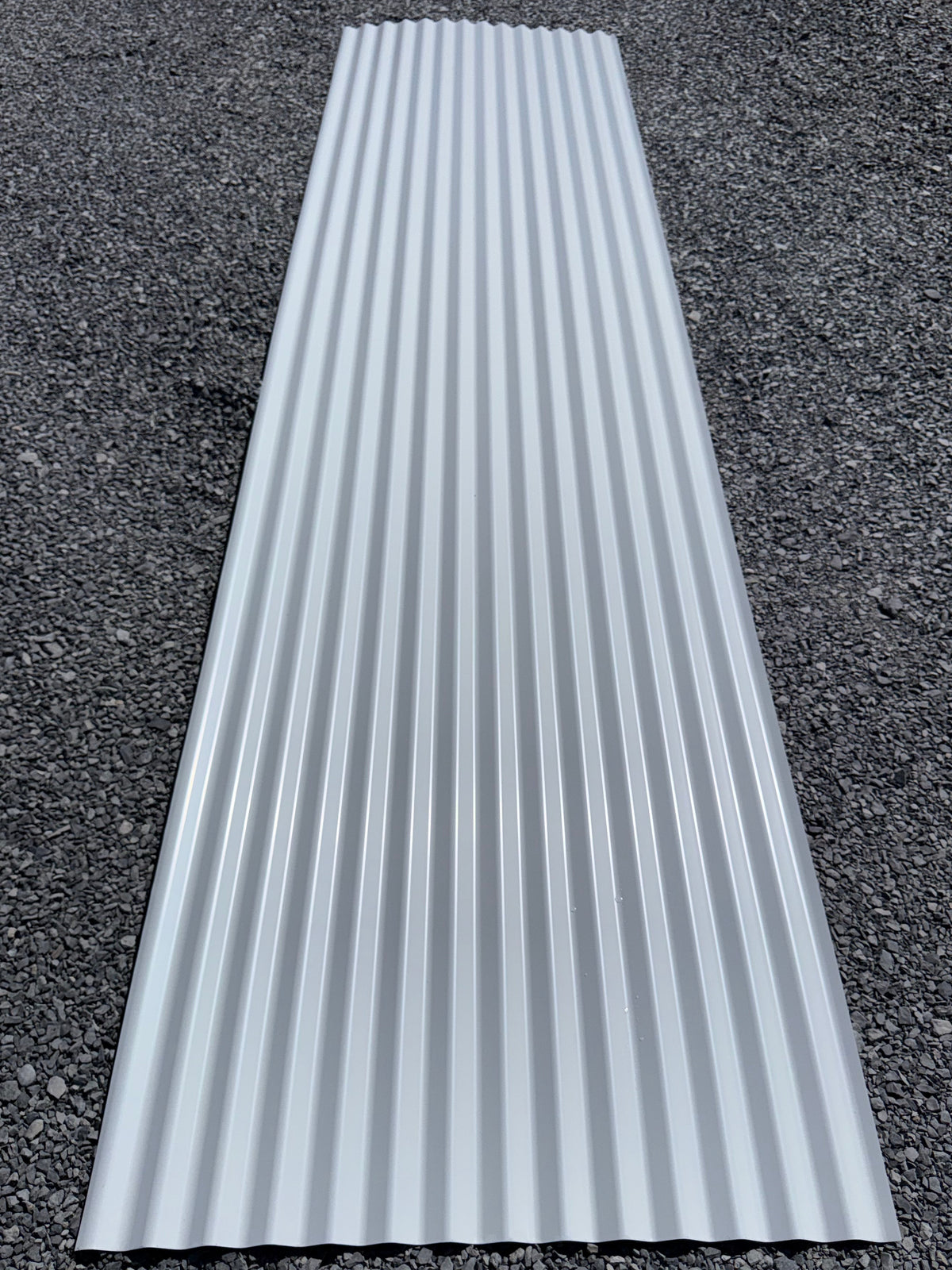 12 ft Lengths x 3 ft Wide White Corrugated Metal