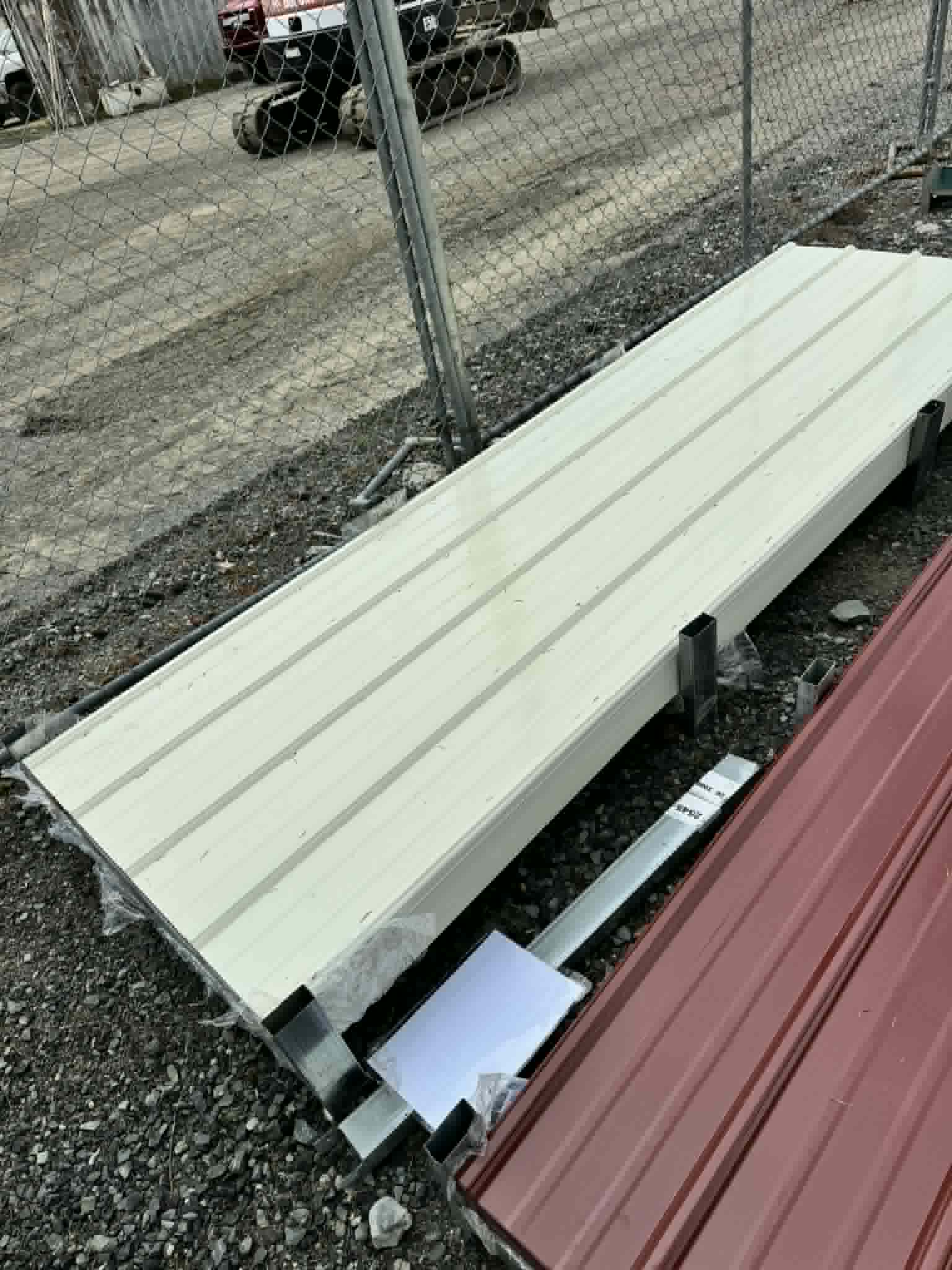 10FT x 3FT Cream Galvanized Metal Ribbed Roofing / Siding Panels, 26 Gauge