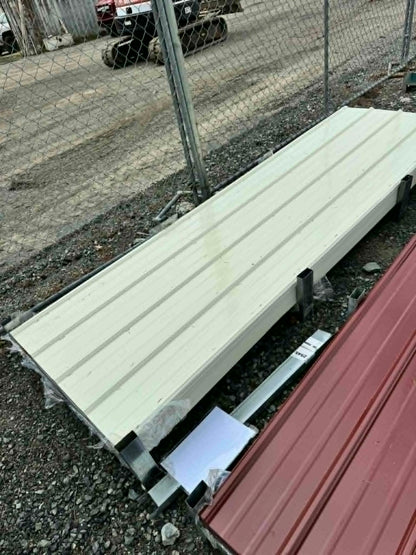 10FT x 3FT Cream Galvanized Metal Ribbed Roofing / Siding Panels, 26 Gauge