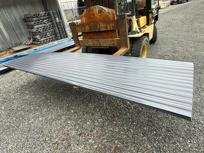 12 FT x 35" Grey Metal Corrugated Roofing / Siding Panels, 28 Gauge