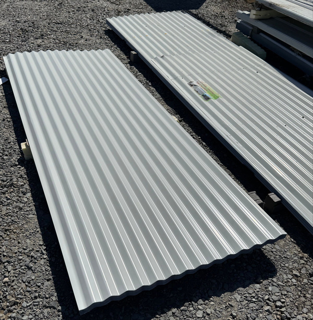 7 ft 10.5 in Lengths x 3 ft Wide White Corrugated Metal