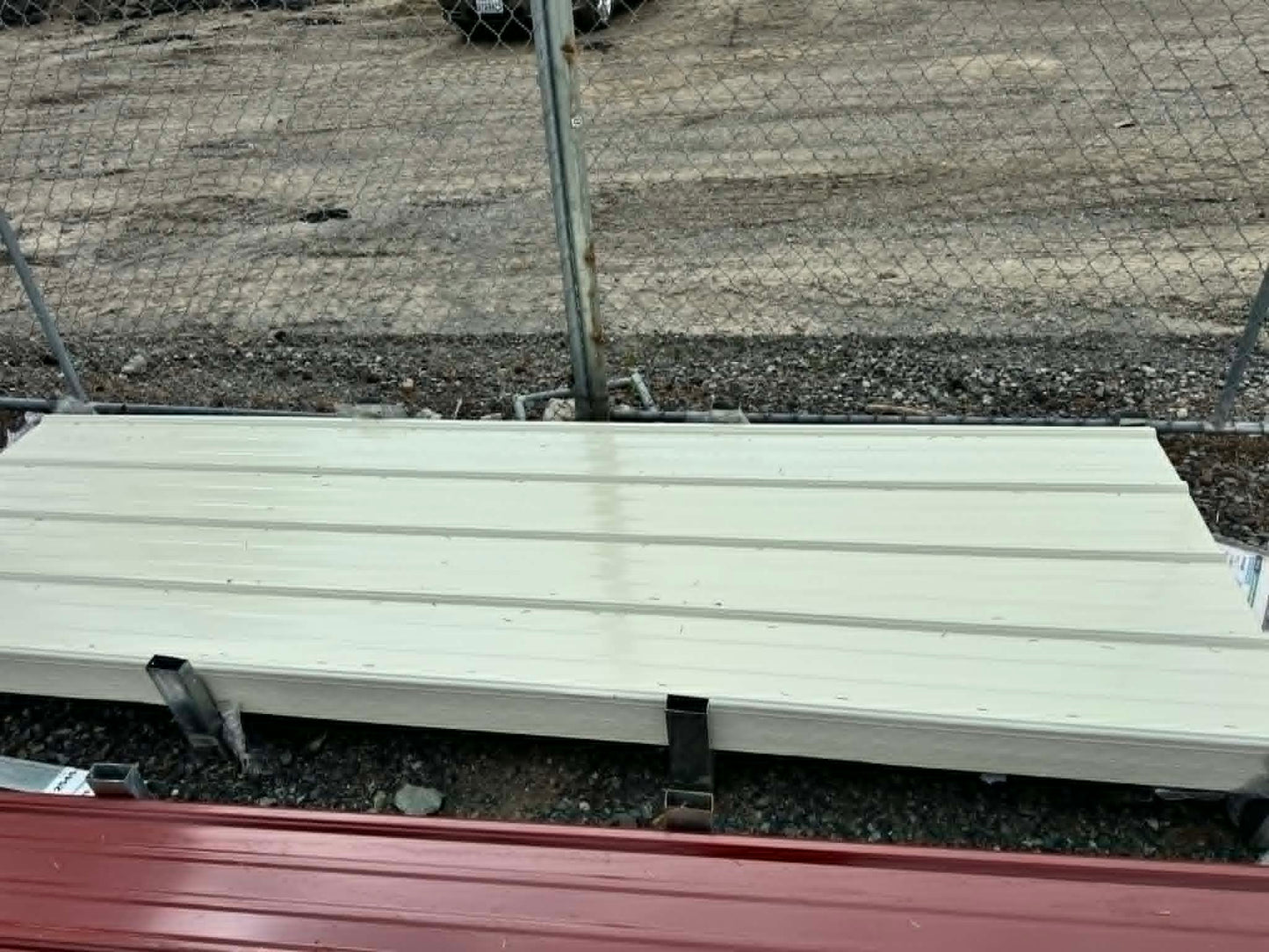 10FT x 3FT Cream Galvanized Metal Ribbed Roofing / Siding Panels, 26 Gauge
