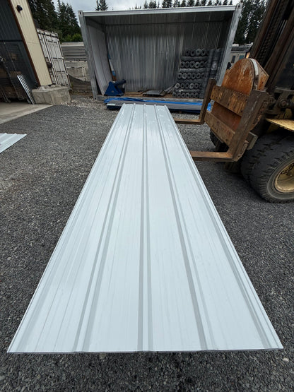 12FT x 3FT White Metal Ribbed Roofing / Siding Panels, 26 Gauge