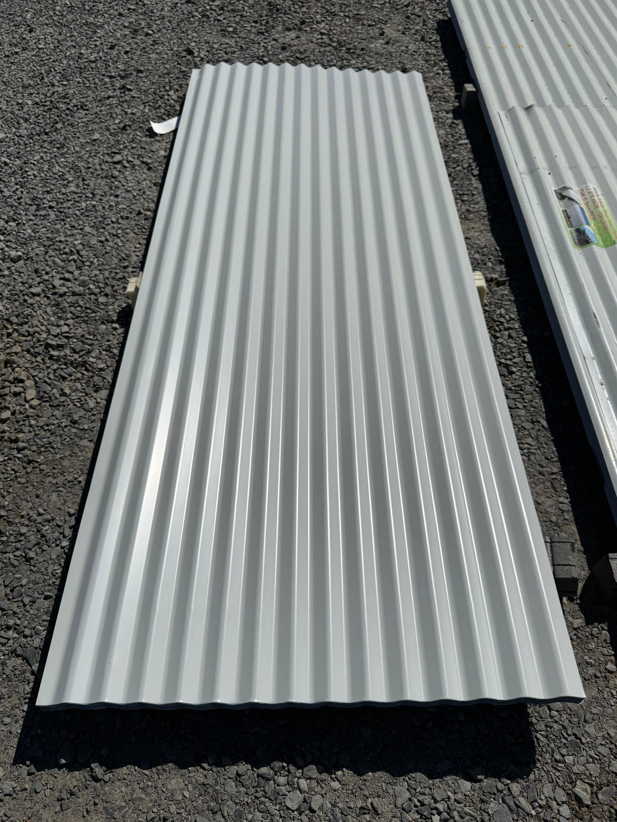 7 ft 10.5 in Lengths x 3 ft Wide White Corrugated Metal