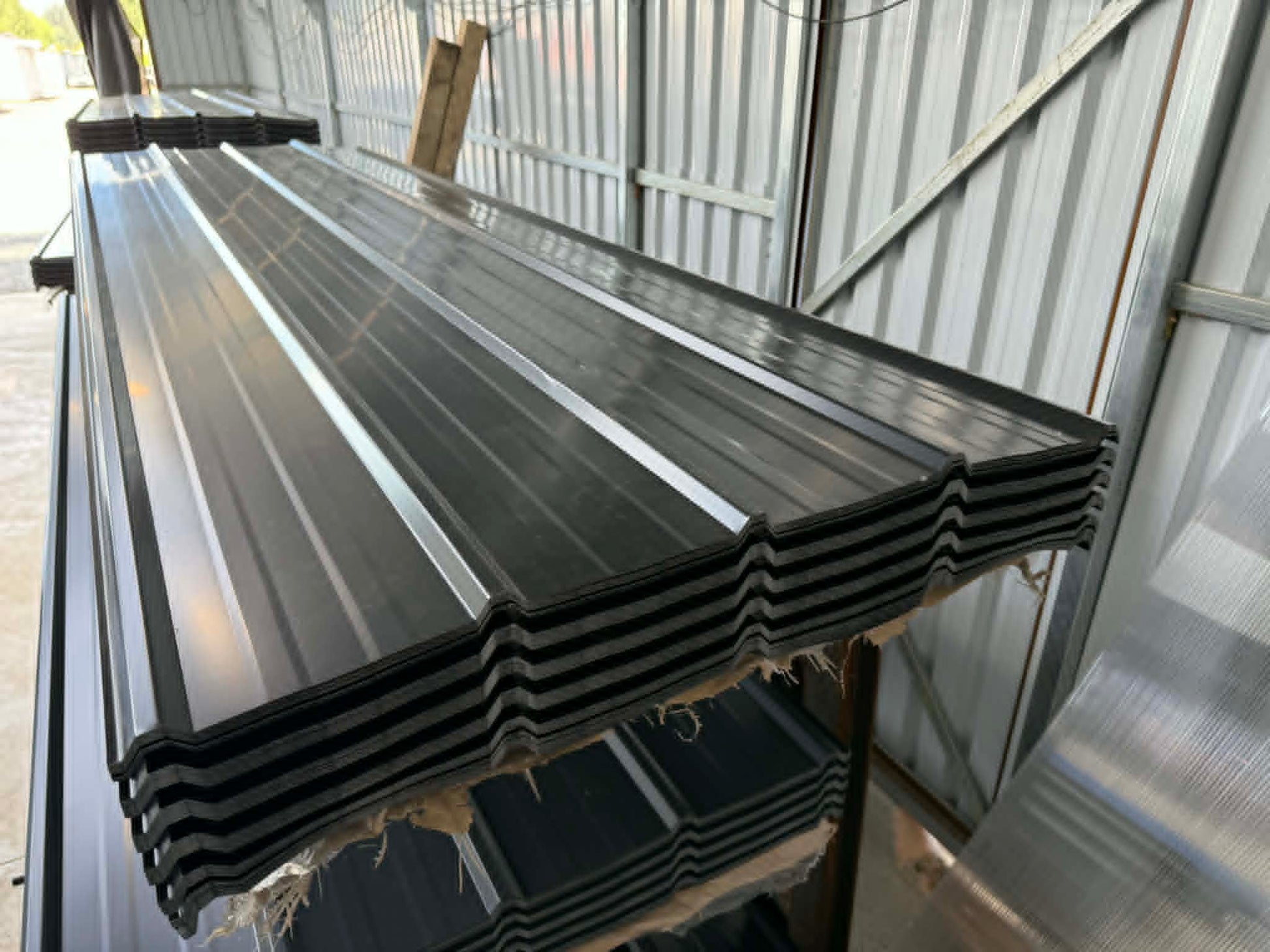 Black Ribbed Metal Roofing