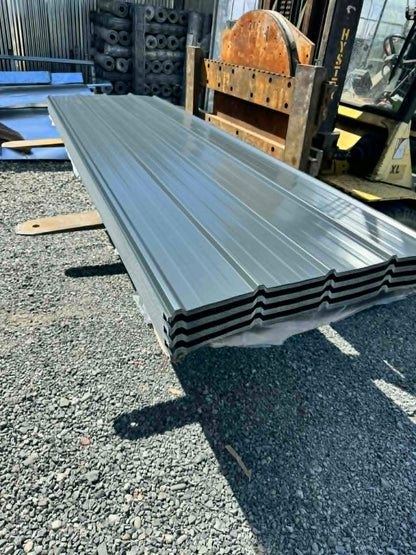 Grey Ribbed Metal Roofing
