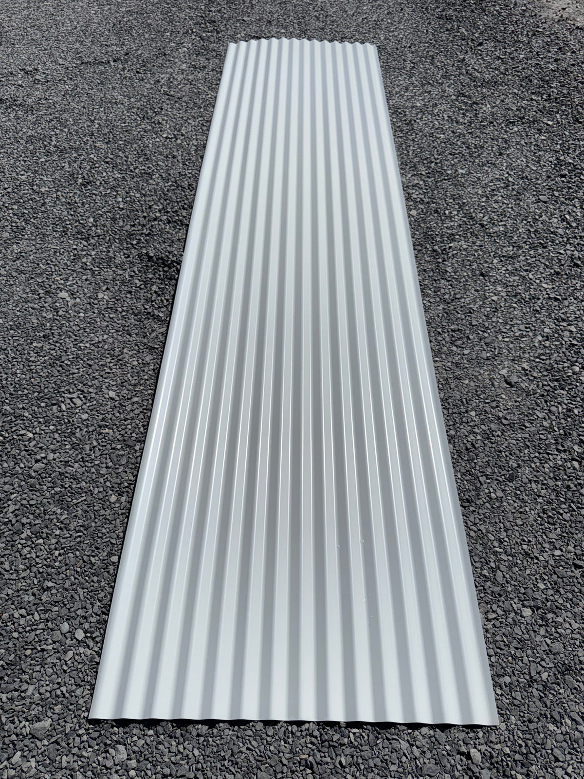 12 ft Lengths x 3 ft Wide White Corrugated Metal