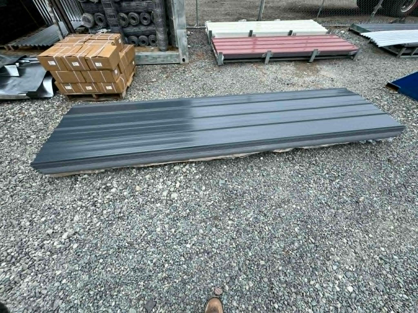 Grey Ribbed Metal Roofing