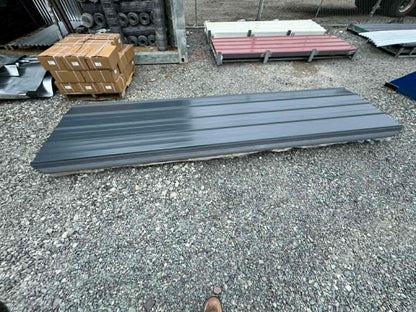 Grey Ribbed Metal Roofing