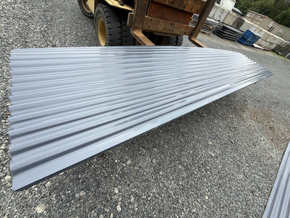 12 FT x 35" Grey Metal Corrugated Roofing / Siding Panels, 28 Gauge