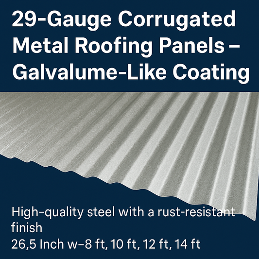 29-Gauge Corrugated Galvanized Aluminum-Zinc Steel Panels - Local Pickup Only
