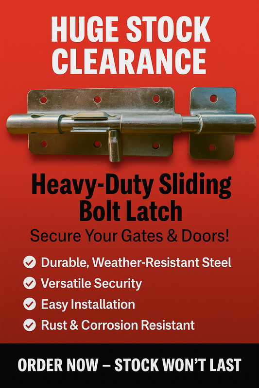 Heavy-Duty Sliding Bolt Gate Door Latch – Weather-Resistant Steel, Rust-Proof