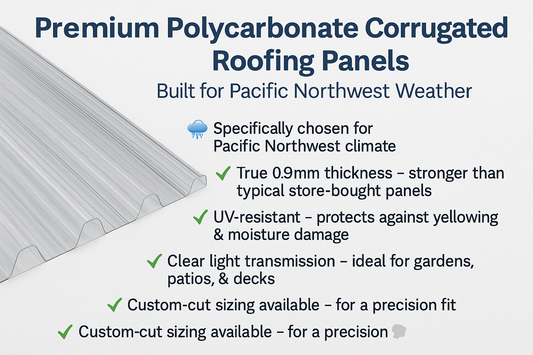 0.9mm Clear Greenhouse Roofing Panels – Heavy-Duty 26.5” x 8–14 ft - Local Pick Up