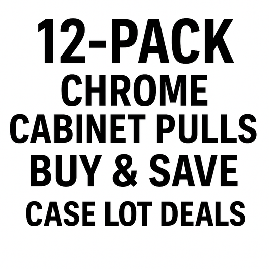 Pack of 12 Chrome Cabinet Pulls - Modern Cabinet and Drawer Handles