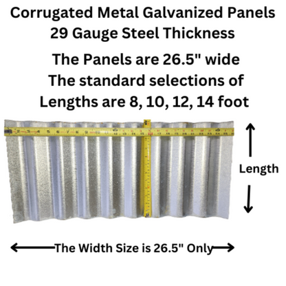 29-Gauge Corrugated Galvanized Aluminum-Zinc Steel Panels - Local Pickup Only