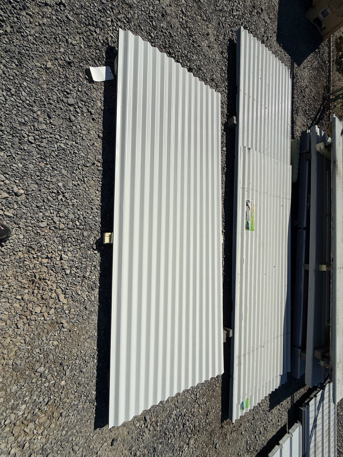 7 ft 10.5 in Lengths x 3 ft Wide White Corrugated Metal