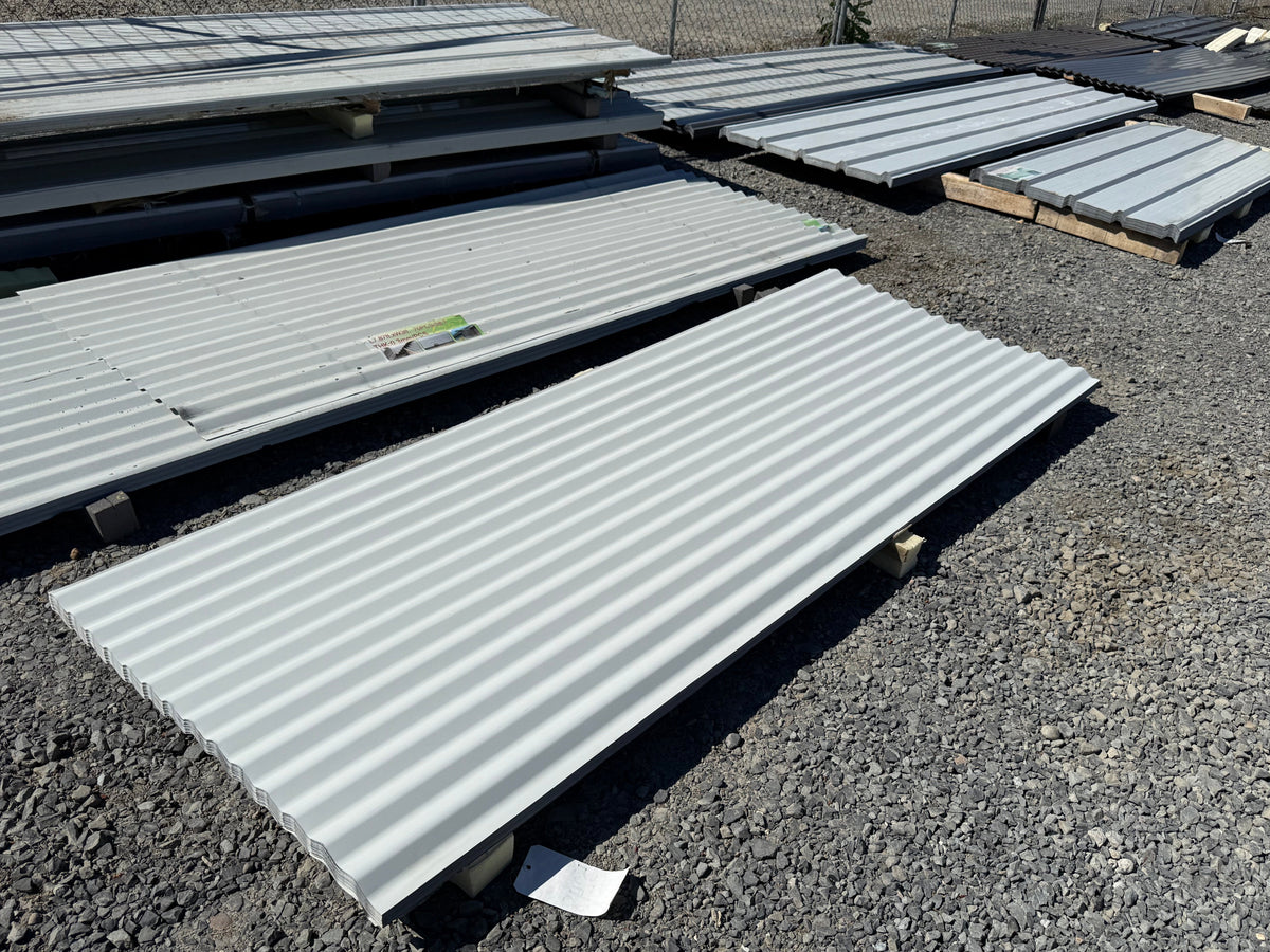 7 ft 10.5 in Lengths x 3 ft Wide White Corrugated Metal