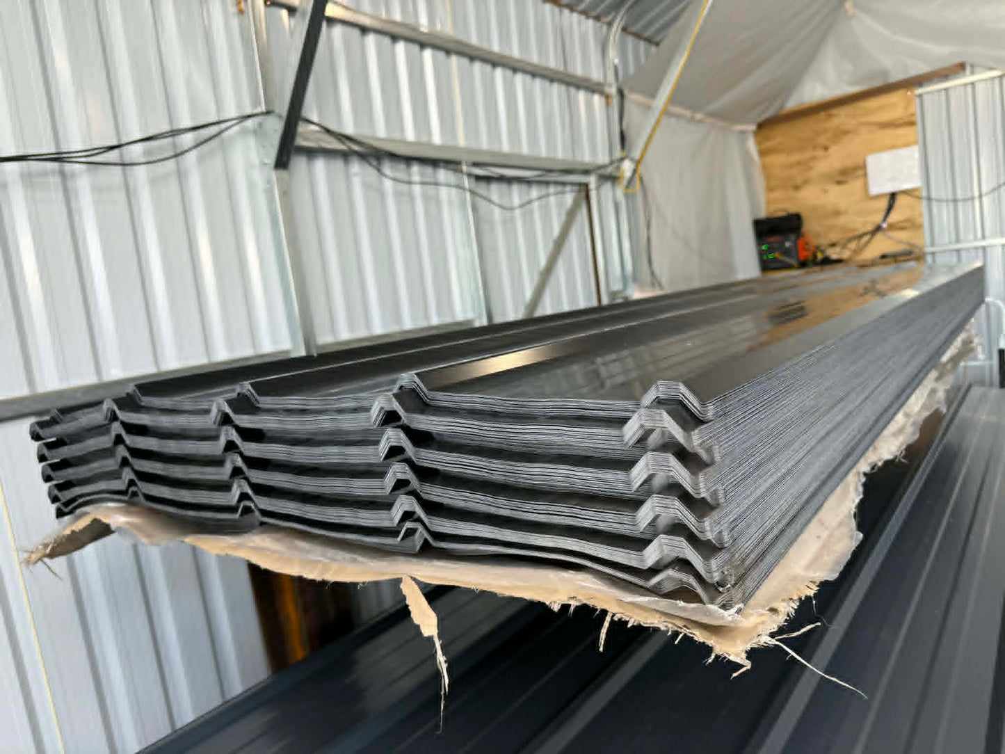 Black Ribbed Metal Roofing