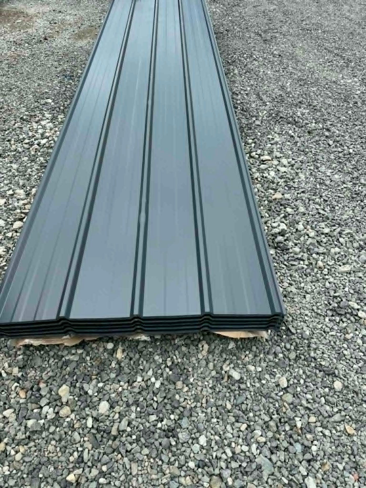Grey Ribbed Metal Roofing