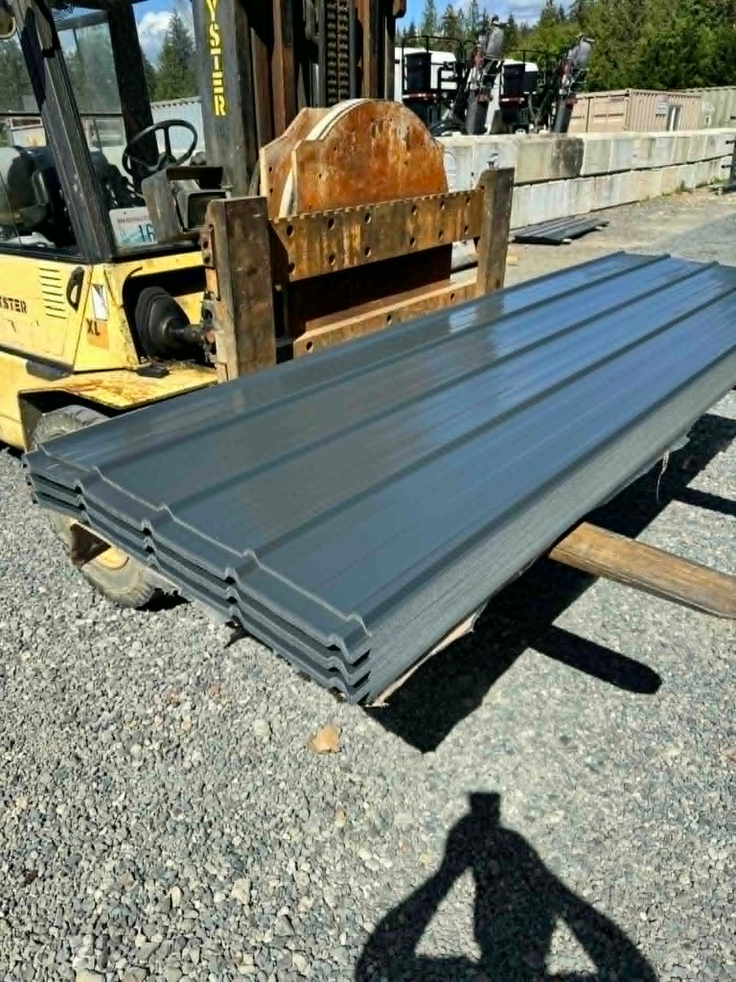 Grey Ribbed Metal Roofing
