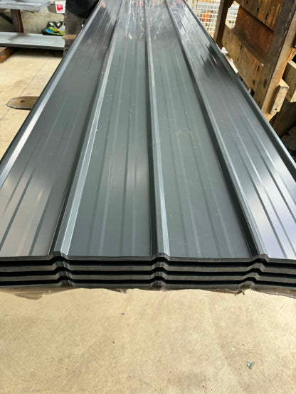 Grey Ribbed Metal Roofing