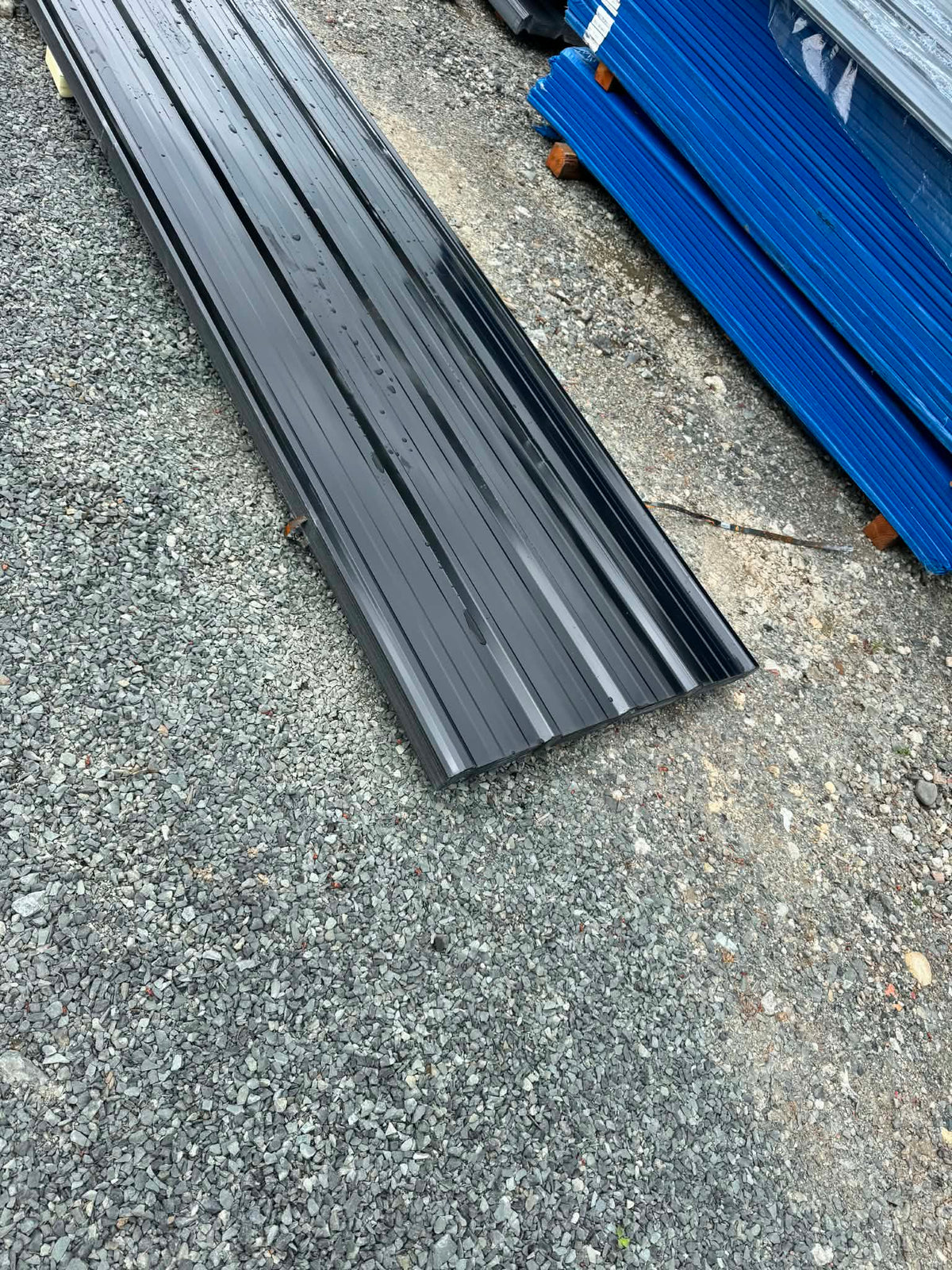 12FT x 3FT Black Metal Ribbed Roofing / Siding Panels, 26 Gauge