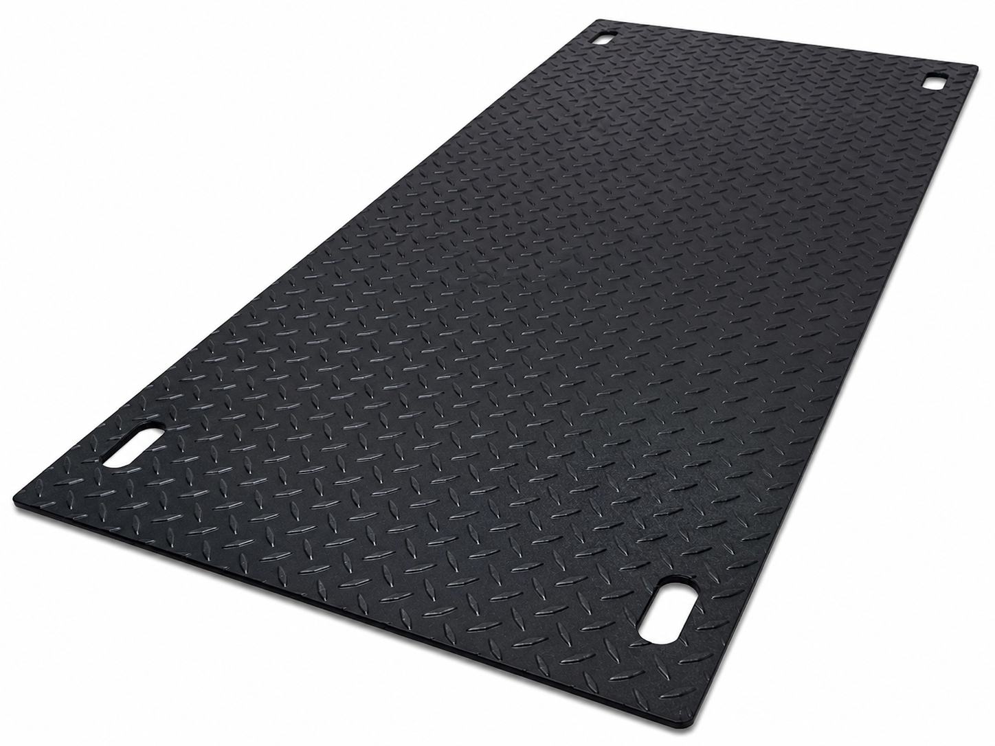 Black textured mat on a white background