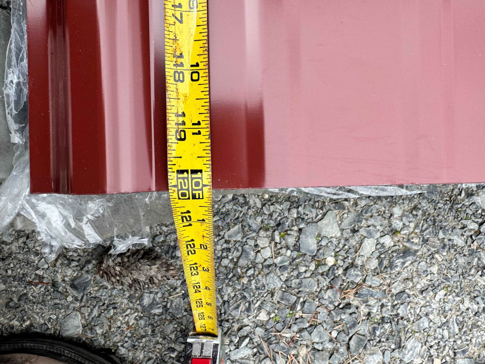 10FT x 3FT Red Galvanized Metal Ribbed Roofing / Siding Panels, 25 Gauge