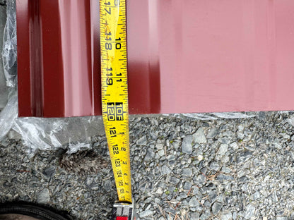 10FT x 3FT Red Galvanized Metal Ribbed Roofing / Siding Panels, 25 Gauge